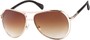 Angle of SW Fashion Aviator Style #8177 in Gold/Black Frame with Amber Lenses, Women's and Men's  