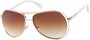Angle of SW Fashion Aviator Style #8177 in Gold/White Frame with Amber Lenses, Women's and Men's  