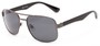 Angle of Oman #2095 in Grey/Black Frame with Grey Lenses, Women's and Men's Aviator Sunglasses