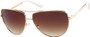 Angle of SW Aviator Style #2980 in Gold Frame with Amber Gradient Lenses, Women's and Men's  