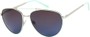 Angle of SW Polarized Aviator Style #8345 in Mint/Silver Frame with Blue Lenses, Women's and Men's  
