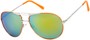 Angle of SW Mirrored Aviator #538 in Orange/Silver Frame with Yellow Mirrored Lenses, Women's and Men's  