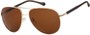 Angle of SW Polarized Aviator Style #542 in Gold Frame with Brown Lenses, Women's and Men's  