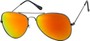 Angle of Santorini #1985 in Grey Frame with Orange Mirrored Lenses, Women's and Men's Aviator Sunglasses