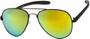 Angle of SW Mirrored Aviator #8245 in Black Frame with Yellow Mirrored Lenses, Women's and Men's  