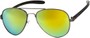 Angle of SW Mirrored Aviator #8245 in Grey/Black Frame with Yellow Mirrored Lenses, Women's and Men's  