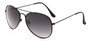 Angle of Antigua #2169 in Black Frame with Smoke Gradient Lenses, Women's and Men's Aviator Sunglasses