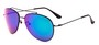 Angle of Poseidon #2176 in Black Frame with Blue/Green Mirrored Lenses, Women's and Men's Aviator Sunglasses