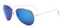 Angle of Poseidon #2176 in Silver Frame with Blue Mirrored Lenses, Women's and Men's Aviator Sunglasses