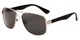 Angle of Bobstay #2184 in Silver/Black Frame with Grey Lenes, Men's Aviator Sunglasses