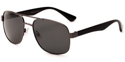 Angle of Bobstay #2184 in Grey/Black Frame with Grey Lenses, Men's Aviator Sunglasses