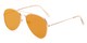 Angle of Knox #2186 in Silver Frame with Orange Lenses, Women's and Men's Aviator Sunglasses