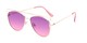 Angle of Vine #2192 in Gold Frame with Purple/Pink Faded Lenses, Women's Round Sunglasses