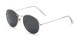 Angle of Palmer #2197 in Silver Frame with Grey Lenses, Women's and Men's Round Sunglasses