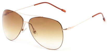Angle of Scoresby #2268 in Gold/Brown Frame with Amber Gradient Lenses, Women's and Men's Aviator Sunglasses