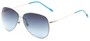 Angle of Scoresby #2268 in Silver/Blue Frame with Blue Gradient Lenses, Women's and Men's Aviator Sunglasses