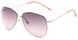 Angle of Scoresby #2268 in Silver/Pink Frame with Pink Gradient Lenses, Women's and Men's Aviator Sunglasses