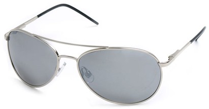 Angle of Columbus #242 in Silver Frame with Mirrored Lenses, Women's and Men's Aviator Sunglasses