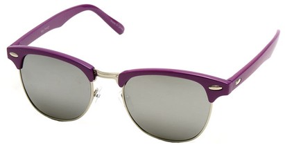 Angle of SW Fashion Style #1602 in Purple and Silver Frame with Silver Lenses, Women's and Men's  