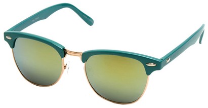 Angle of SW Fashion Style #1602 in Teal and Gold Frame, Women's and Men's  