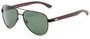 Angle of Fairfield #2566 in Black/Brown Frame with Green Lenses, Women's and Men's Aviator Sunglasses