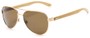 Angle of Fairfield #2566 in Gold/Tan Frame with Amber Lenses, Women's and Men's Aviator Sunglasses