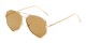 Angle of Emery #25127 in Matte Gold Frame with Gold Mirrored Lenses, Women's Aviator Sunglasses