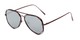 Angle of Emery #25127 in Matte Red Frame with Silver Mirrored Lenses, Women's Aviator Sunglasses