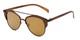 Angle of Cameron #25146 in Brown Frame with Gold Mirrored Lenses, Women's and Men's Aviator Sunglasses
