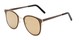 Angle of Madison #25147 in Brown/Gold Frame with Gold Mirrored Lenses, Women's Round Sunglasses