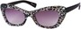 Angle of SW Animal Print Retro Style #280 in Blue/Black/Clear Frame, Women's and Men's  