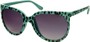 Angle of SW Animal Print Retro Style #1335 in Seafoam Green Frame with Smoke Lenses, Women's and Men's  