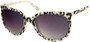 Angle of SW Animal Print Retro Style #1335 in White Frame with Smoke Lenses, Women's and Men's  