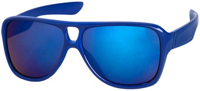 Angle of SW Mirrored Aviator Style #9166 in Blue Frame with Blue Mirrored Lenses, Women's and Men's  