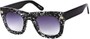Angle of SW Lace Oversized Retro Style #1123 in Black/Clear Speckled Lace Frame, Women's and Men's  