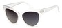 Angle of Andorra #9890 in Silver Frame with Smoke Lenses, Women's Cat Eye Sunglasses