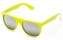 Angle of SW Retro Mirrored Style #2819 in Yellow Frame with Silver Lenses, Women's and Men's Retro Square Sunglasses