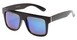 Angle of SW Mirrored Style #2822 in Black Frame with Blue Mirrored Lenses, Women's and Men's  