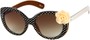 Angle of SW Polka Dot Style #865 in Black Frame/Peach Flower with Amber Lenses, Women's and Men's  