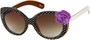 Angle of SW Polka Dot Style #865 in Black Frame/Purple Flower with Amber Lenses, Women's and Men's  