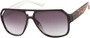 Angle of Santiago #9986 in Black/Tortoise Frame with Smoke Lenses, Women's and Men's Aviator Sunglasses