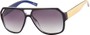 Angle of Santiago #9986 in Blue/Yellow Frame with Smoke Lenses, Women's and Men's Aviator Sunglasses