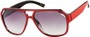 Angle of Venezuela #9989 in Red Frame with Smoke Lenses, Women's and Men's Aviator Sunglasses