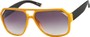 Angle of Venezuela #9989 in Yellow Frame with Smoke Lenses, Women's and Men's Aviator Sunglasses