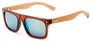 Angle of Tonga #2984 in Matte Brown Frame with Blue Mirrored Lenses, Men's Retro Square Sunglasses