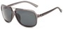 Angle of Flathead #3055 in Frosted Grey Frame with Grey Lenses, Women's and Men's Aviator Sunglasses