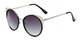 Angle of Linden #3121 in Silver/Black Frame with Grey Lenses, Women's Cat Eye Sunglasses