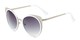 Angle of Linden #3121 in Silver/White Frame with Grey Lenses, Women's Cat Eye Sunglasses