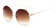Angle of Perry #3126 in Gold Frame with Amber Lenses, Women's Round Sunglasses