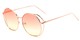 Angle of Perry #3126 in Rose Gold Frame with Pink/Yellow Lenses, Women's Round Sunglasses